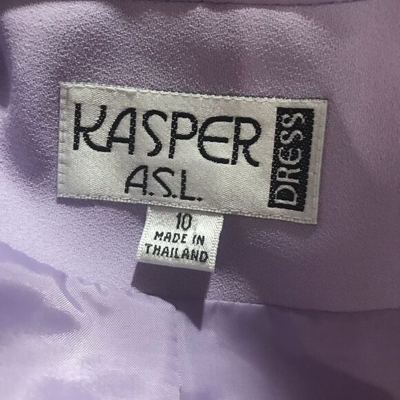 Kasper ASL Jacket Dress Women’s Size 10 Lilac 2-Piece Suit Dress Short Sleeve - Picture 10 of 11